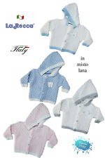 Manteau Nouveau-Né / A Mixte Laine à Capuche Made IN Italy Taille Unique La