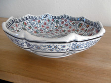 MELONNIERE COUPE A FRUITS FAIENCE GIEN DECOR CACHEMIRE 1938-1954.