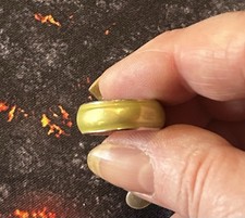 NEUVE JOLIE BAGUE ANNEAU ACIER INOXYDABLE ÉMAILLÉE VERT CLAIR T50 