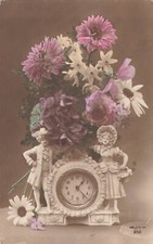 CP PENDULE SUJETS PORCELAINE FLEURS MARGUERITES - 29672