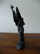 STATUE AFRICAINE BRONZE ART AFRIQUE MUSICIEN TAMBOUR CIRE PERDUE
