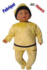 Ensemble pyjama NEUF pour Bébé Corolle 30-36-42 cms Ref.jaune