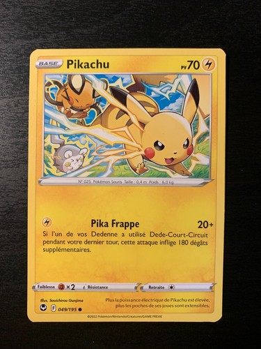 Carte pokémon commune pikachu - carte,