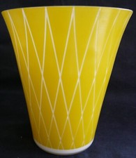Vase vintage Vianne jaune 18 cm – verre soufflé artisanal – REF 4287 déco