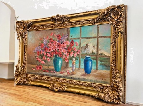 Tableau fleurs rose - de,