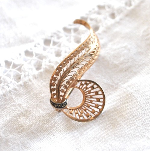 Broche sur argent 835 - or,