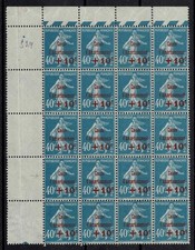 FRANCE STAMP YVERT 246 SCOTT # B24 "SINKING FUND SOWER BLOCK 20 VARIETY " MNH VF