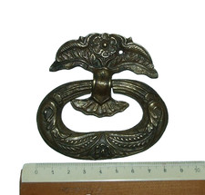 Poignées ancienne de commode meuble en bronze décor floral