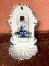  ANCIEN  USTENSILE CUISINE PORTE SAVON TOLE EMAILLEE ART POPULAIRE