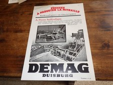 1925.Publicité presses Demag à Duisburg (métallurgie).