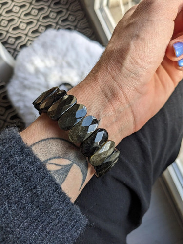 Bracelet obsidienne - bracelet,