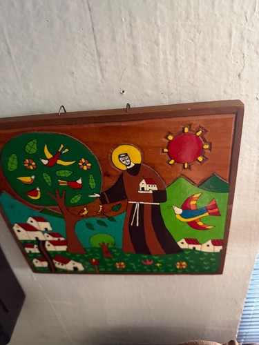 Vintage saint francis wood - vintage,