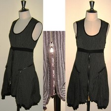 Robe BAI AMOUR en 38 (Estimé) Mod KISS Rayé Grise Made In France TBE