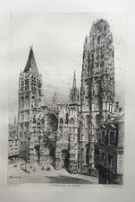 GRAVURE ROUEN Cathédrale
