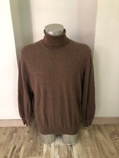 pull col roulé cachemire de mouton et coton marron ERIC BOMPARD taille L