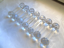 French set of  7 clear glass knife rests used collectible tableware