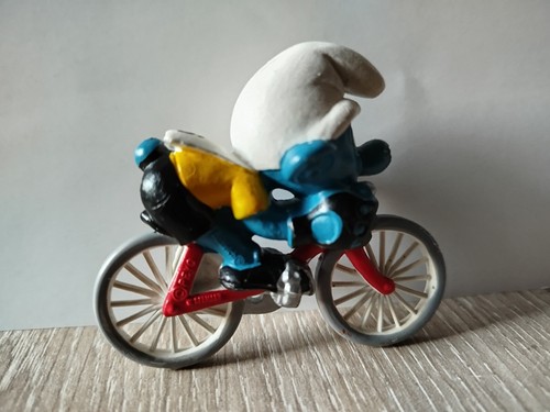 Figurine schtroumpf cycliste - figurine,