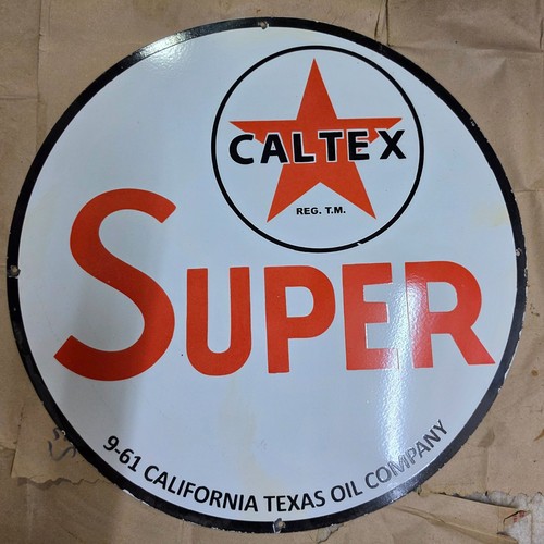 Plaque émaillée caltex super - ÉmaillÉe,