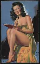 Ak Pin-Up Frau En Lâche Robe