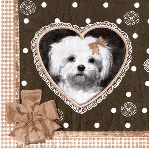 Serviettes papier chien - en,