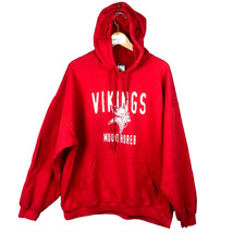 Gildan Vikings Mount Horeb Sweat Capuche Homme XXL Rouge Blanc Manches Longues