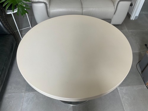 Table ronde blanche - table,