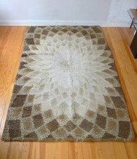 GRAND TAPIS PURE LAINE VIERGE  DESIGN DESSO 1970 VINTAGE ANNEES 70