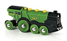 BRIO Locomotive verte puissante à piles - Accessoire circuit train en bois