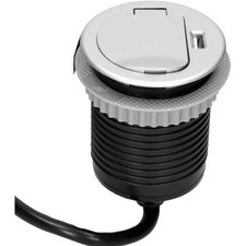 Bloc Prise Encastrable Plan de Travail Prise Meuble Ø6cm avec Couvercle Charg...