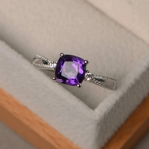 Bague améthyste coupe - bague,