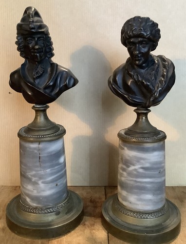 Paire bustes bronze - de,