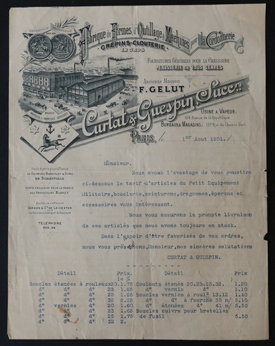 Facture 1900 paris outillage - facture,