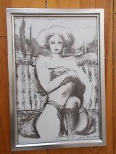  Dessin  sur papier épais de philippe Martinery  "  Femme Dénudée "