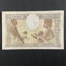 MADAGASCAR: 100 Francs ND 1937, Pick 40b, TB+/F+ ?
