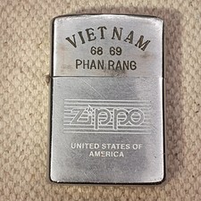 BRIQUET ZIPPO GUERRE DU VIETNAM BA RIA 68-69 PHAN RANG MILITARIA 