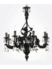 Lustre En Bois Noir Cristal 8