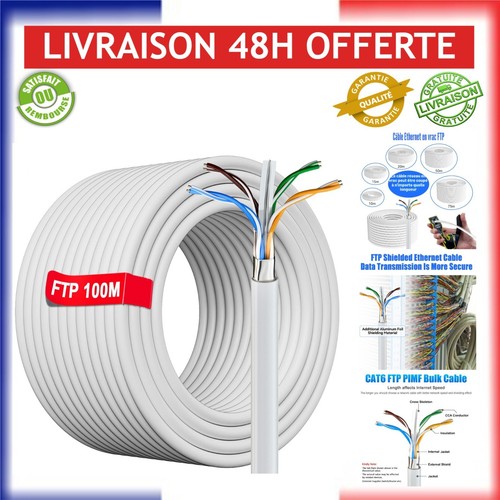 Câble ethernet 100m - 100m, blindé