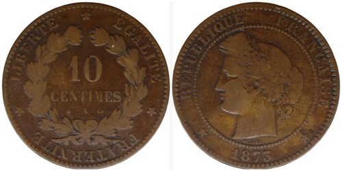 Centimes cérès 1873 a - 1873,