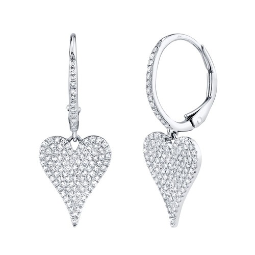 14k blanc diamant coeur - or,