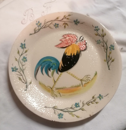 Assiette coq stylisé