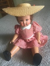 Grande Poupée années 1950 - 40cm - Corps en paille et tissu