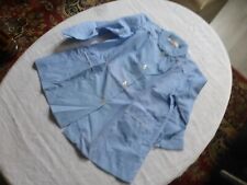 B4/ ANCIENNE BLOUSE ECOLIER  TABLIER ENFANT fille ECOLE ANNEES 50 60 nylon bleu