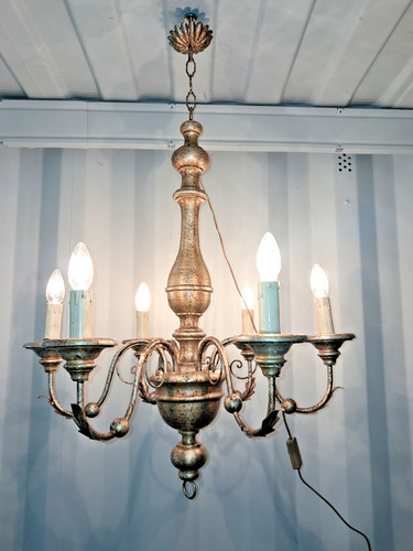 Ancien lustre baroque bois - ancien,