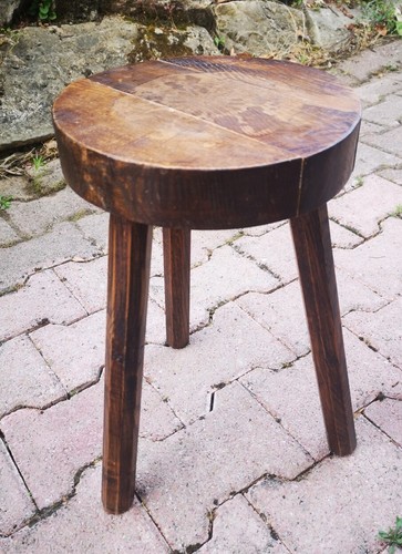 Vintage tabouret bois porte - bois,