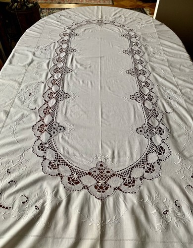 Linge ancien nappe blanche en - linge,