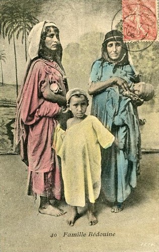 Cpa algerie famille bedouine - famille,