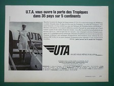 7/1970 PUB UTA AIRLINE TRANSPORT AERIEN DC-8 62 AIRLINER HOTESSE ORIGINAL AD