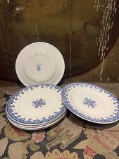 6 anciennes assiettes  dessert en faiences de rouen LG  ancre marine  22cm XIXe