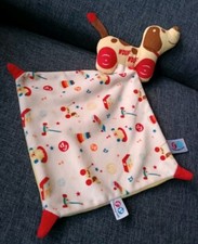 2051🌟Doudou plat chien Dog jaune Rouge wouf wouf FISHER PRICE