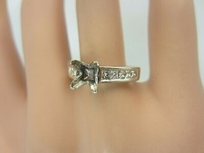 18k or Blanc 0.60 CT Diamant Taille Princesse Bague Montage pour Carré 5.3 Dia